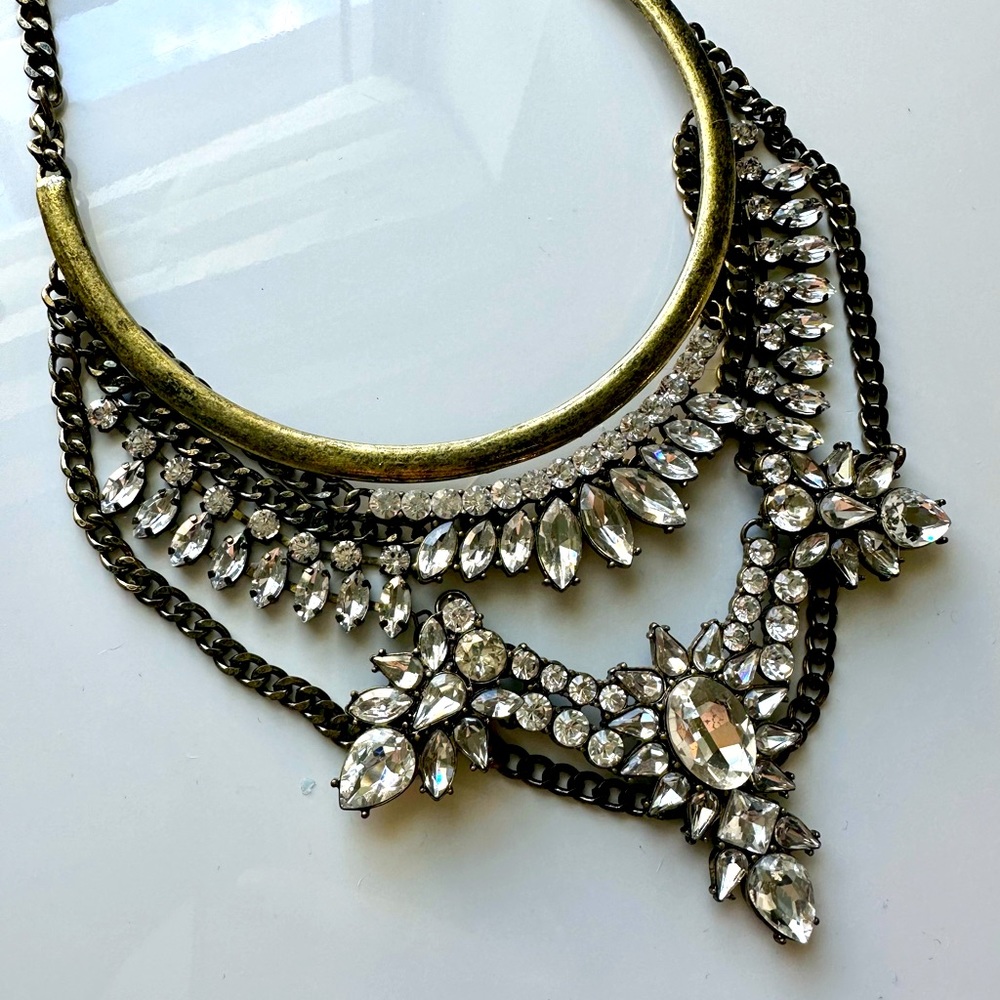 Baublebar Rhinestone Chain Statement Necklace Ant… - image 3
